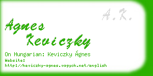 agnes keviczky business card